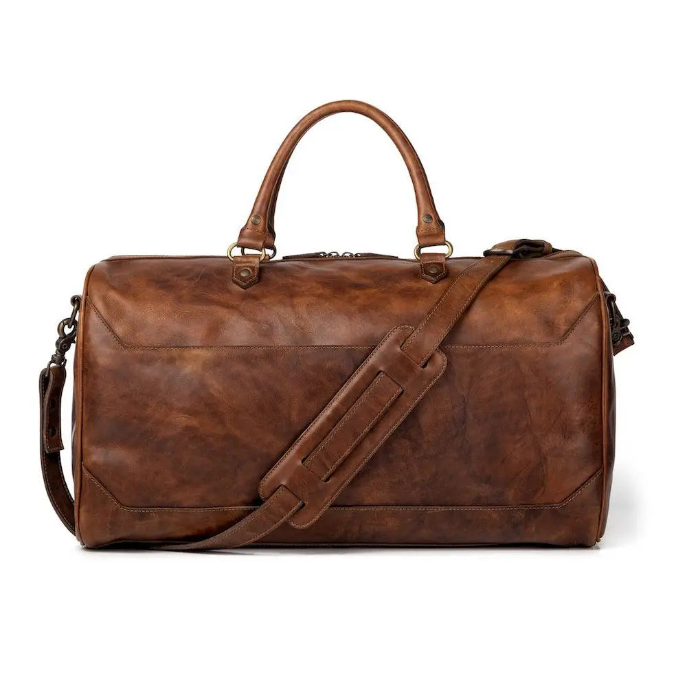 Benjamin Leather Duffle Bag by Mission Mercantile Leather Goods, Southern food gift detail photo 7
