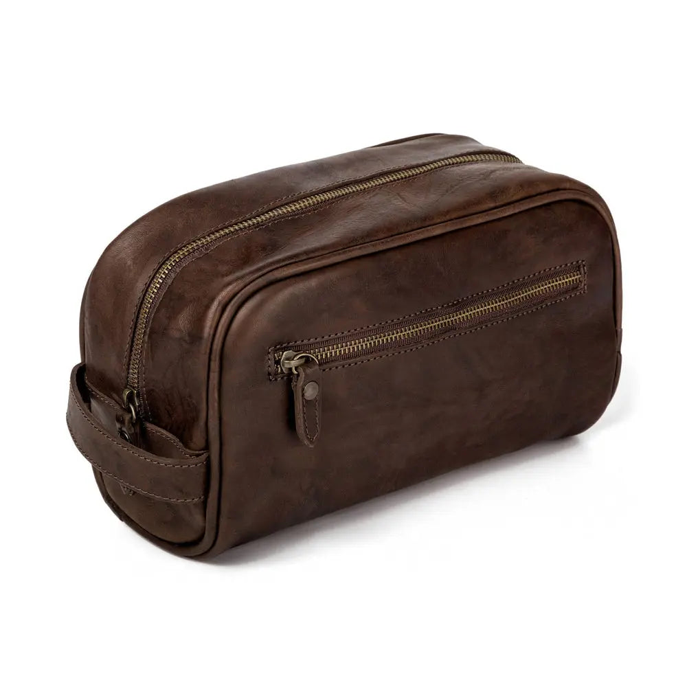 Benjamin Leather Toiletry Wash Bag by Mission Mercantile Leather Goods, Southern food gift detail photo 8