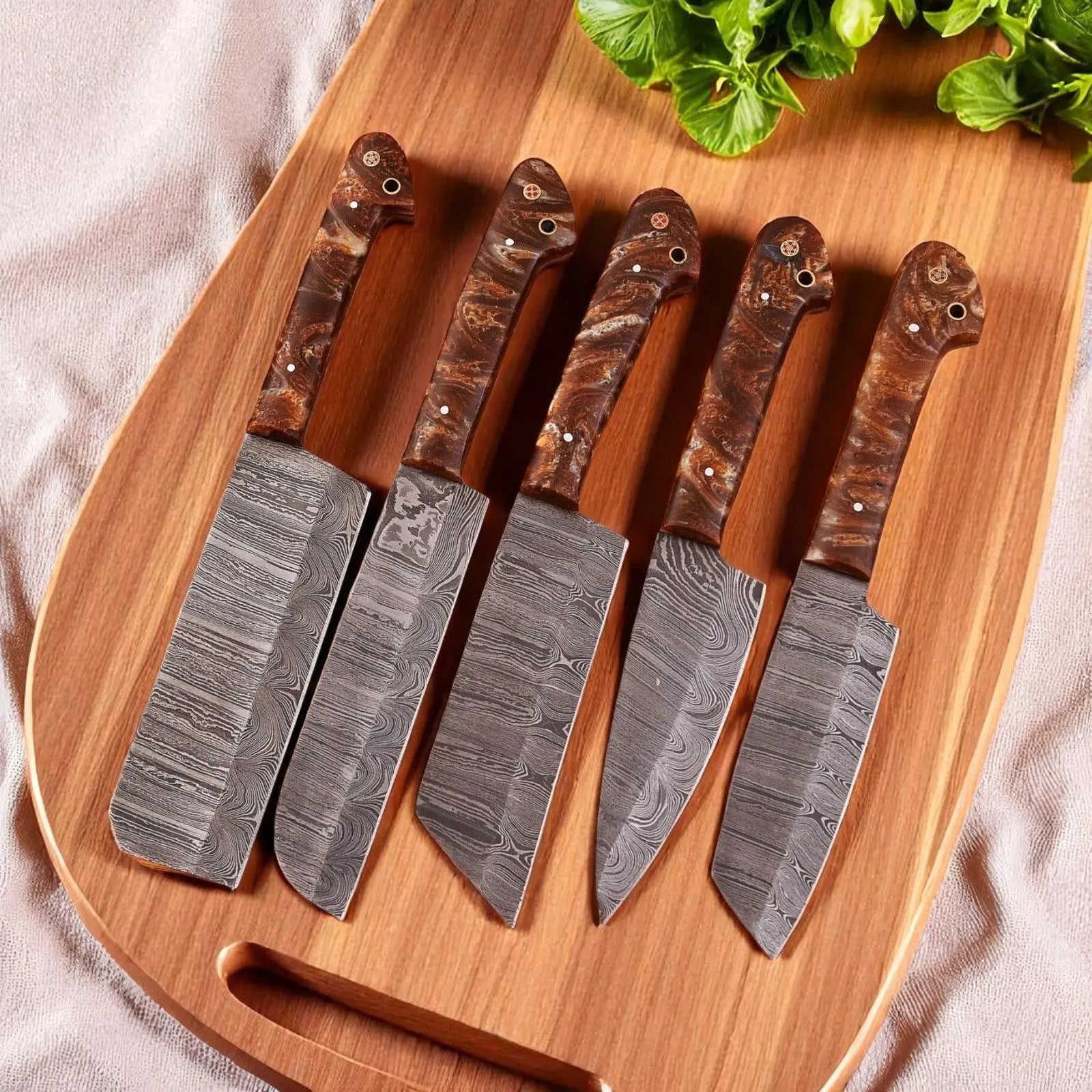 Best Japanese Cutlery Set – 5-Piece Full Tang Damascus Steel Damascus Knife Store