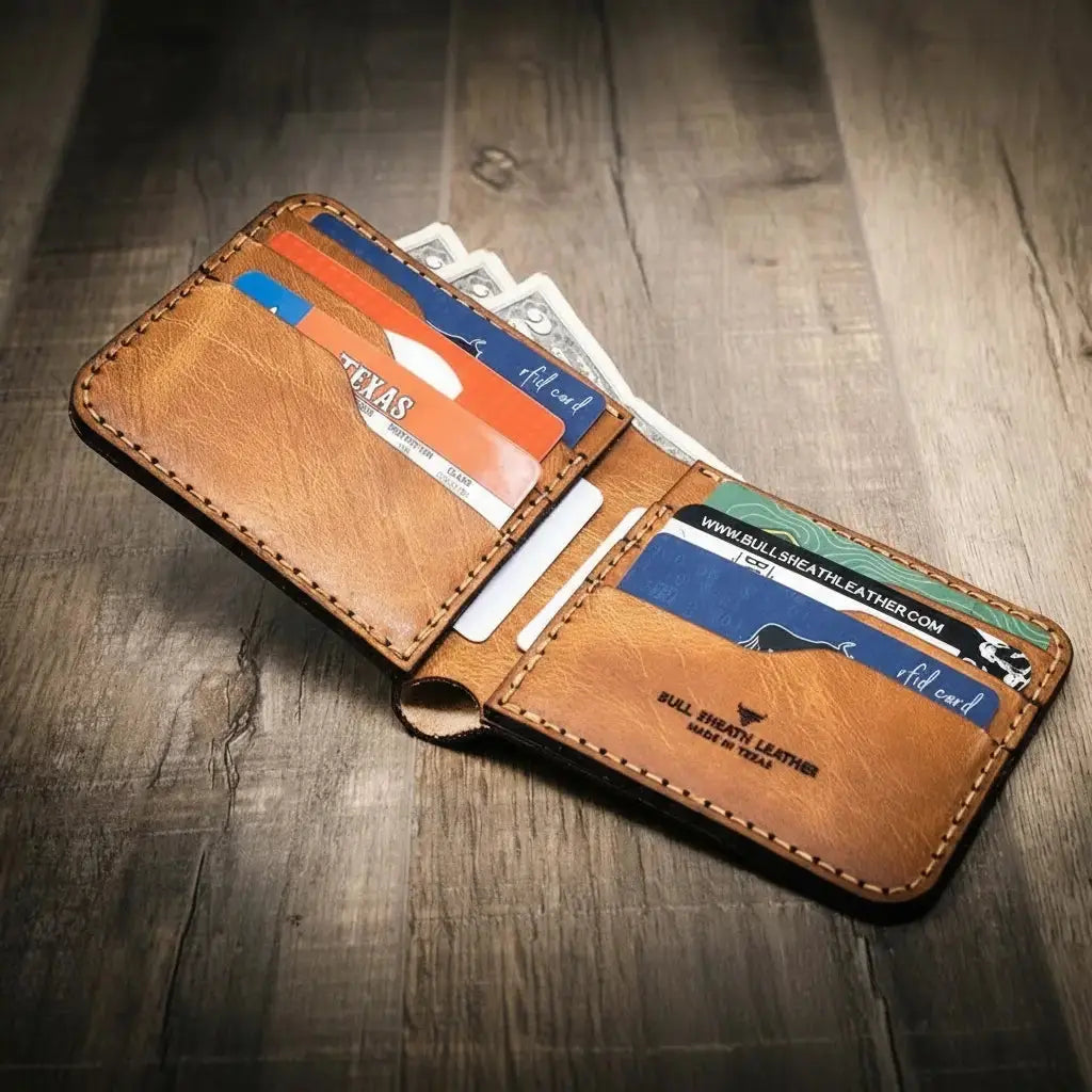 Big Bend Bifold Wallet by Bull Sheath Leather, handmade leather goods main product photo
