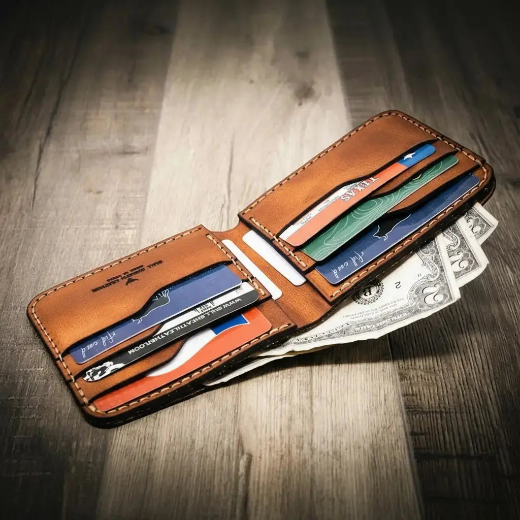 Big Bend Bifold Wallet by Bull Sheath Leather, handmade leather goods detail photo 15