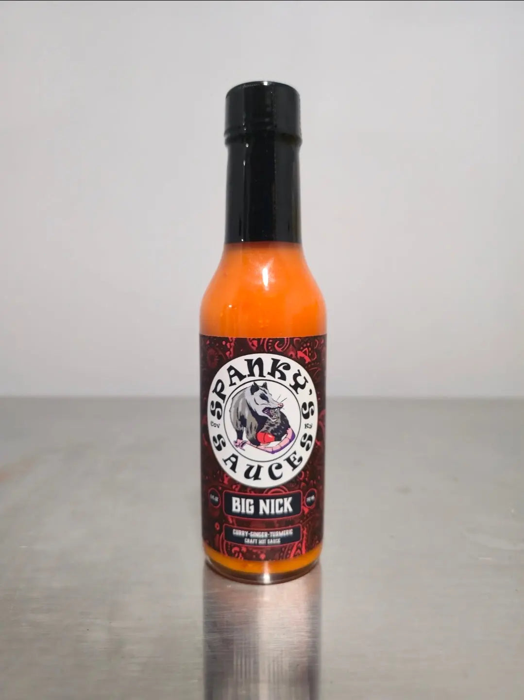 Spanky's Sauces BIG NICK Hot Sauce bottle with label