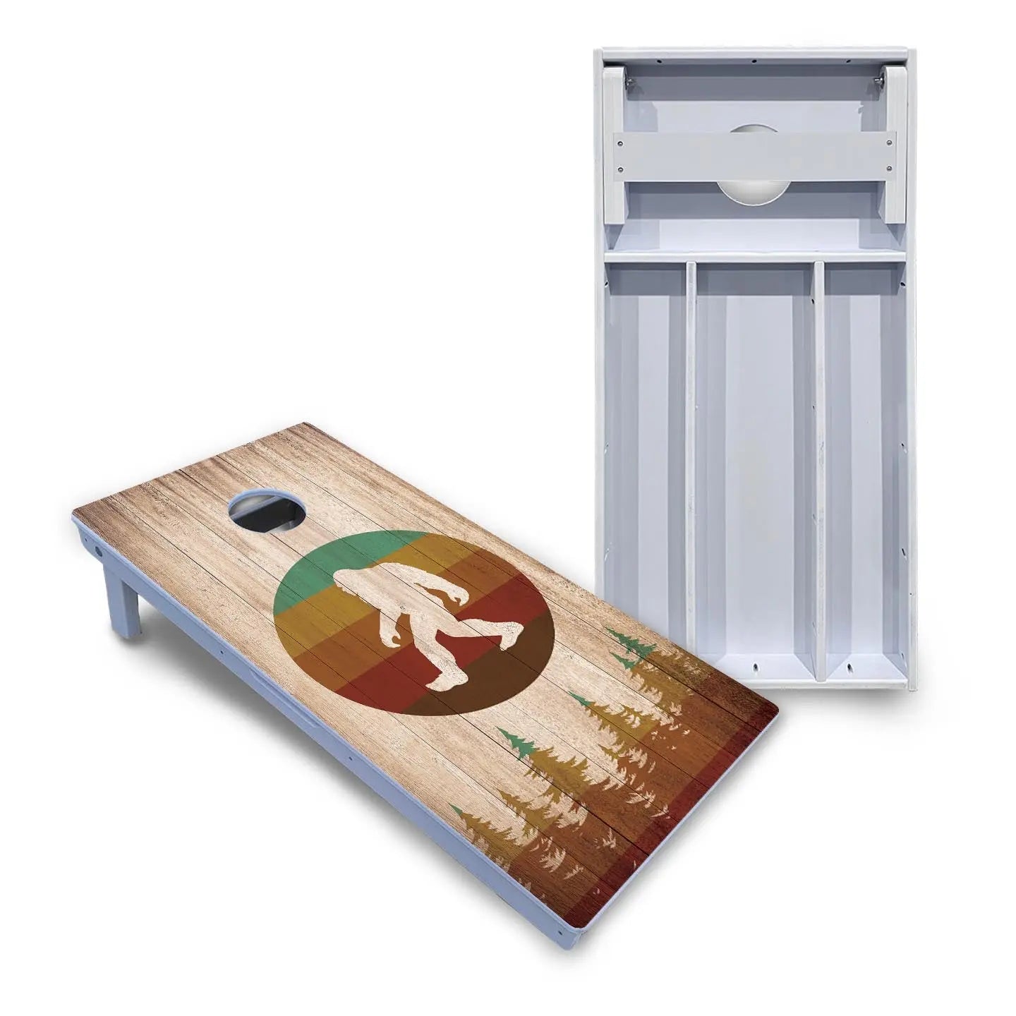 Bigfoot Circle Cornhole Boards - All Weather Series by Cornhole Solutions, custom cornhole board main product photo