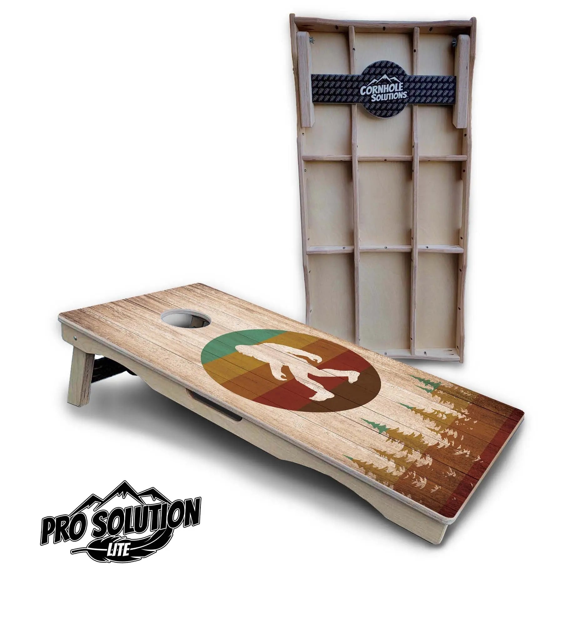 Bigfoot Circle Cornhole Boards - Pro Solution Lite Series by Cornhole Solutions, custom cornhole board main product photo