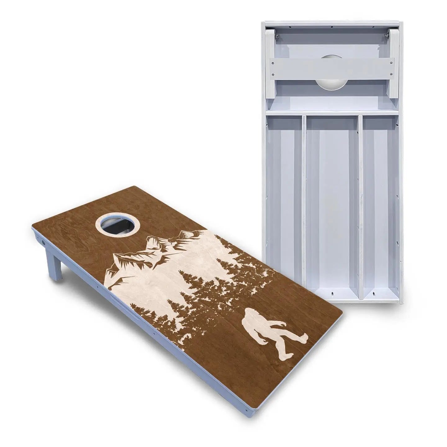 Bigfoot Mountain Scene Cornhole Boards - All Weather Series by Cornhole Solutions, custom cornhole board main product photo