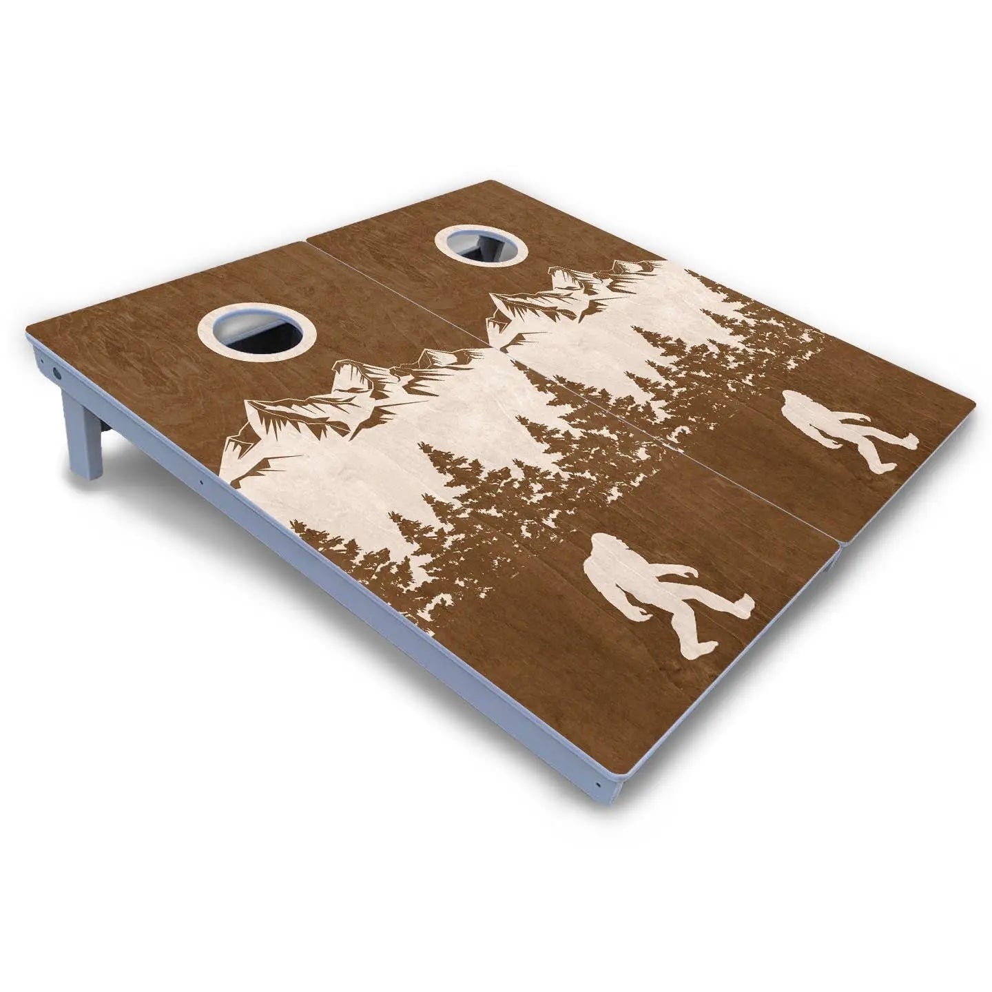 Bigfoot Mountain Scene Cornhole Boards - All Weather Series by Cornhole Solutions, custom cornhole board detail photo 3