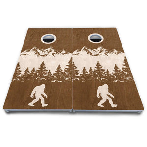 Bigfoot Mountain Scene Cornhole Boards - All Weather Series by Cornhole Solutions, custom cornhole board detail photo 4
