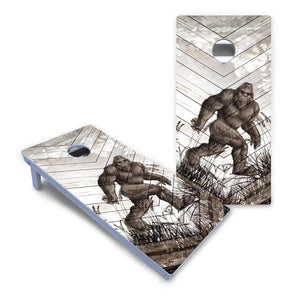 Bigfoot Whitewash Cornhole Boards - All Weather Series by Cornhole Solutions, custom cornhole board detail photo 2