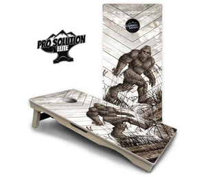 Bigfoot Whitewash Cornhole Boards - Pro Solution Elite Series by Cornhole Solutions, custom cornhole board detail photo 2