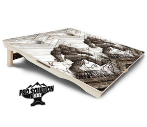 Bigfoot Whitewash Cornhole Boards - Pro Solution Elite Series by Cornhole Solutions, custom cornhole board detail photo 5