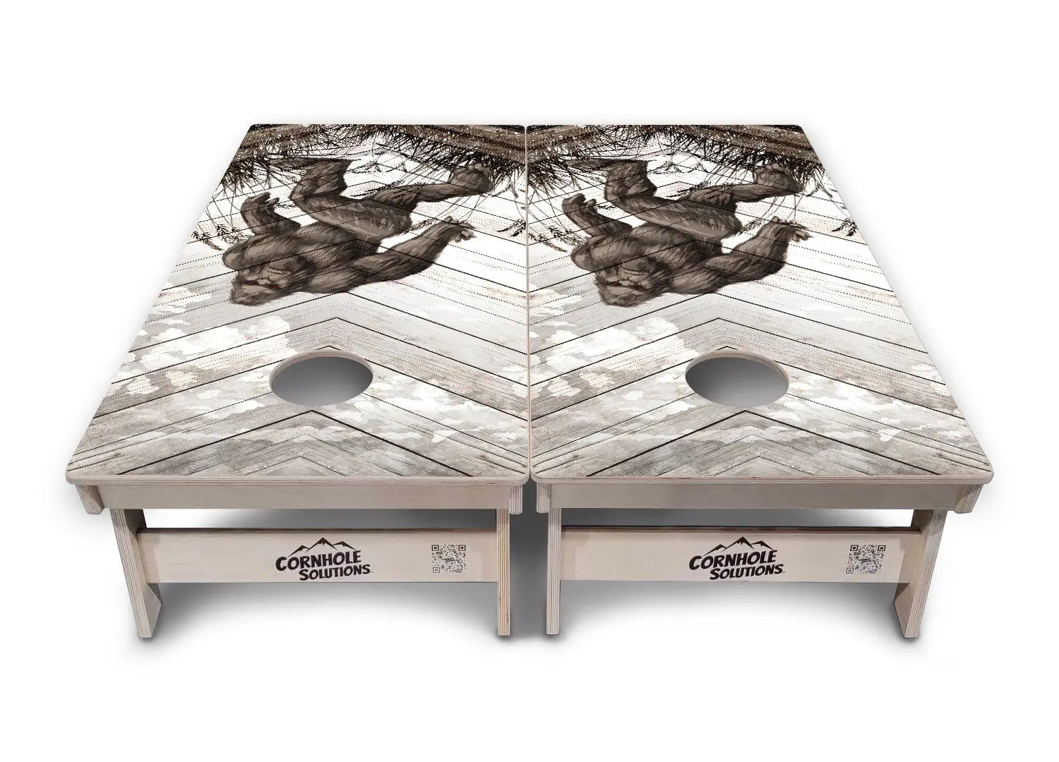 Bigfoot Whitewash Cornhole Boards - Professional Tournament Series by Cornhole Solutions, custom cornhole board detail photo 2