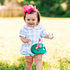 Birdie Blue Golf Bubble by Seven Lantern Lane, children's boutique clothing detail photo 5