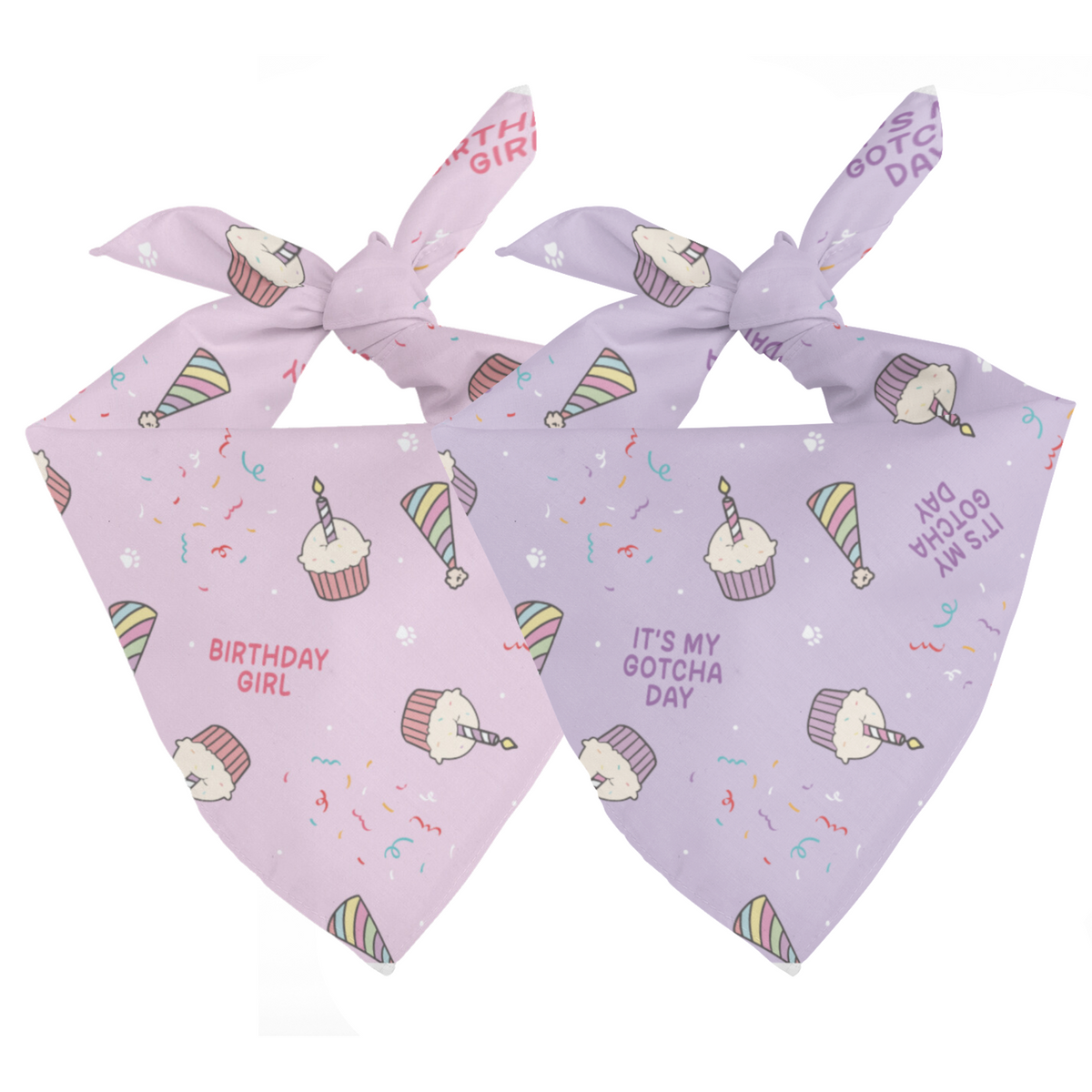 Birthday Girl & Gotcha Day Reversible Dog Bandana