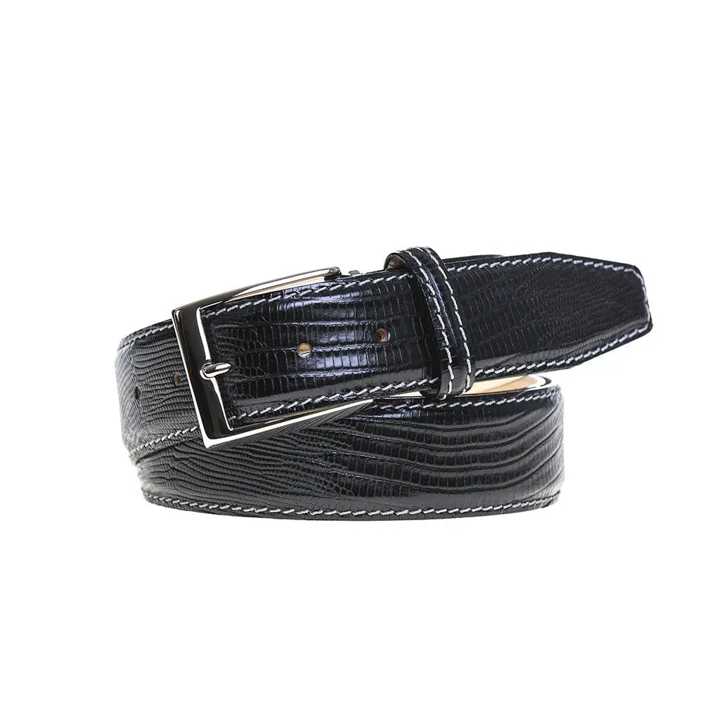 Black Mock Lizard Belt