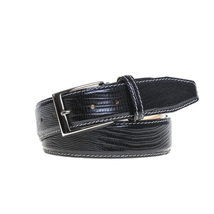 Black Mock Lizard Belt