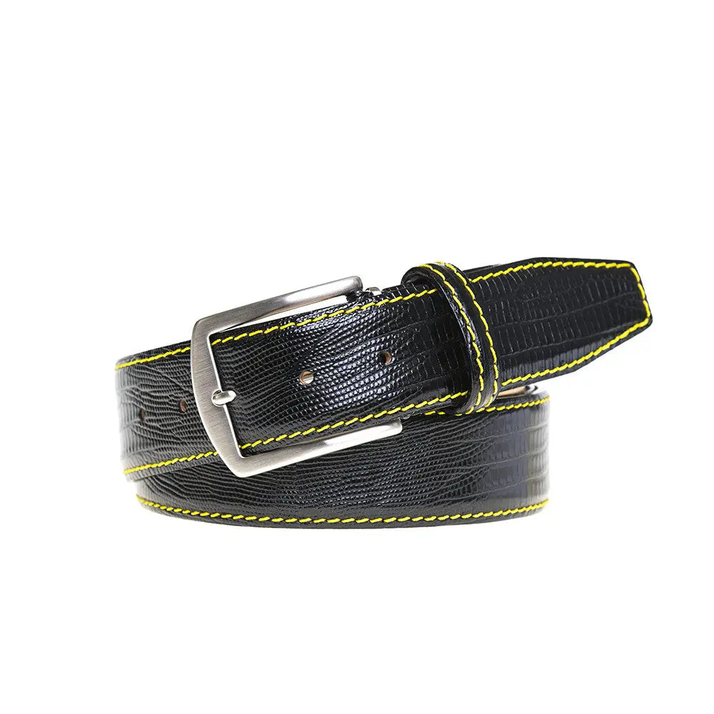 Black Mock Lizard Belt