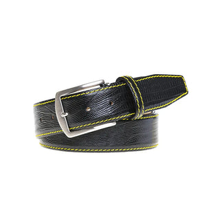 Black Mock Lizard Belt