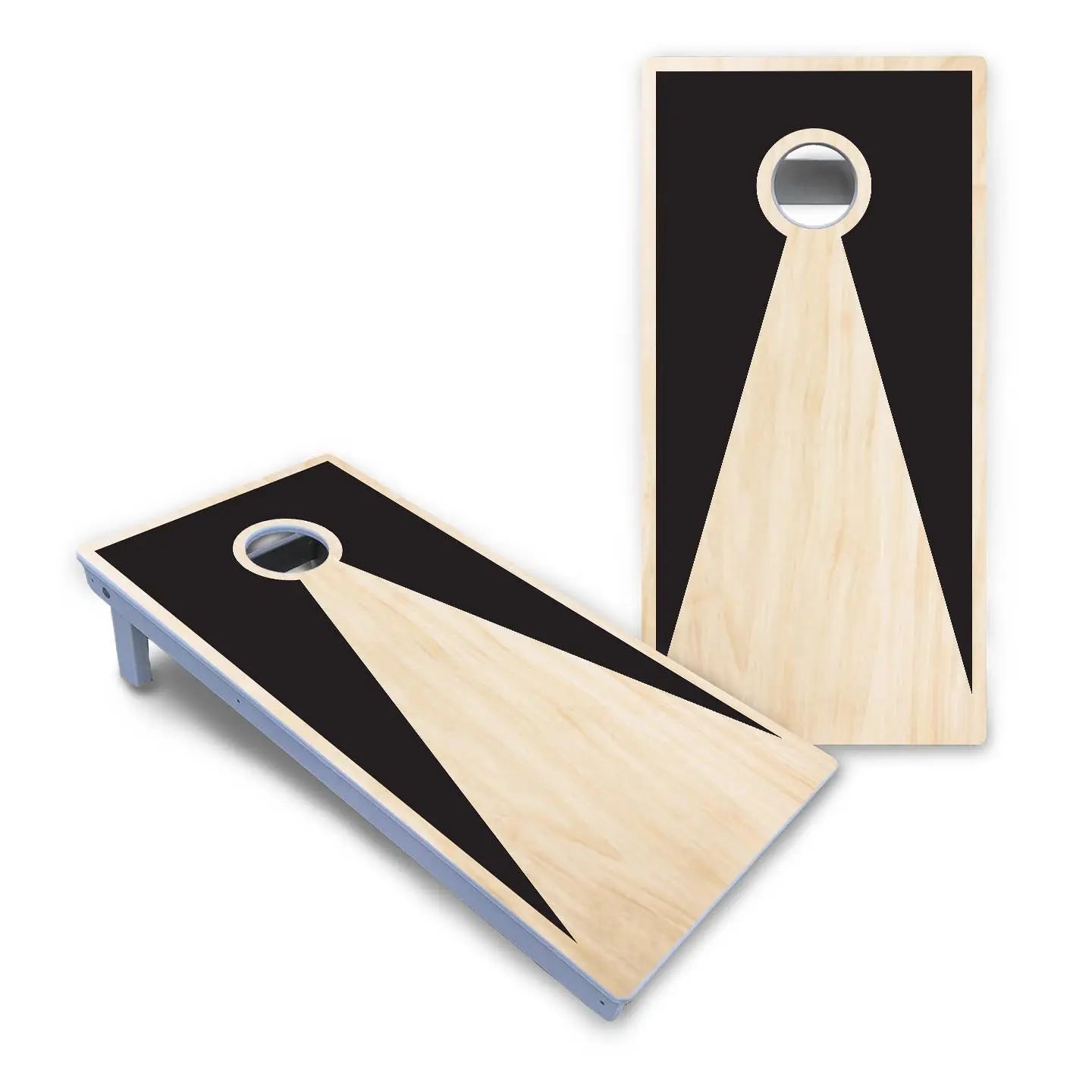 Black/Natural Keyhole Cornhole Boards - All Weather Series by Cornhole Solutions, custom cornhole board detail photo 2