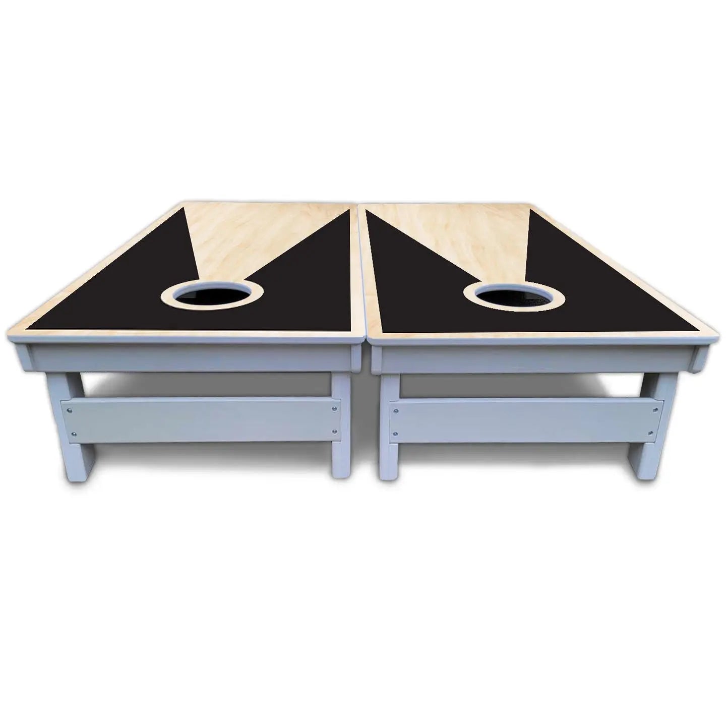 Black/Natural Keyhole Cornhole Boards - All Weather Series by Cornhole Solutions, custom cornhole board detail photo 6