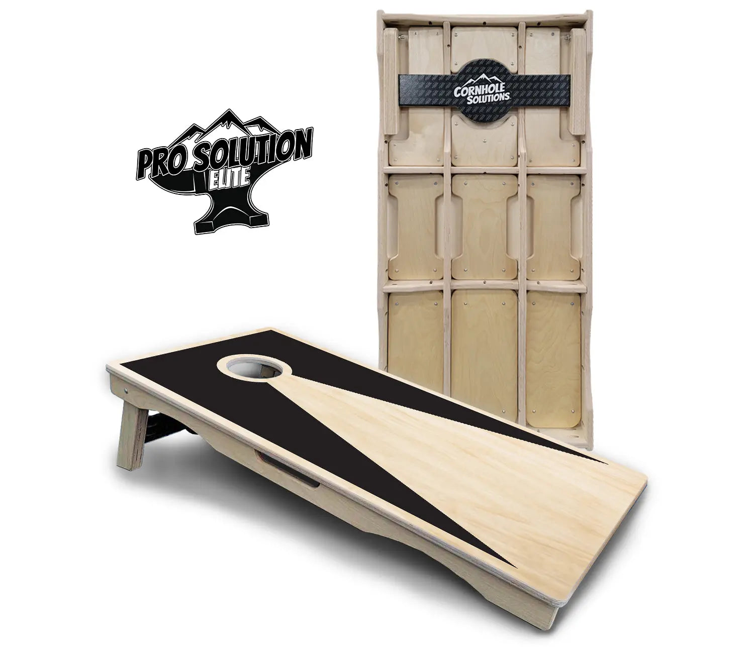 Black/Natural Keyhole Cornhole Boards - Pro Solution Elite Series Cornhole Solutions