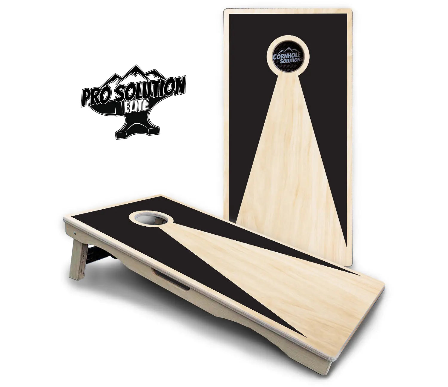 Black/Natural Keyhole Cornhole Boards - Pro Solution Elite Series Cornhole Solutions