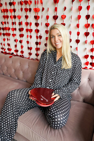Black Polka Dot - Long Pajama Set KenzKustomz