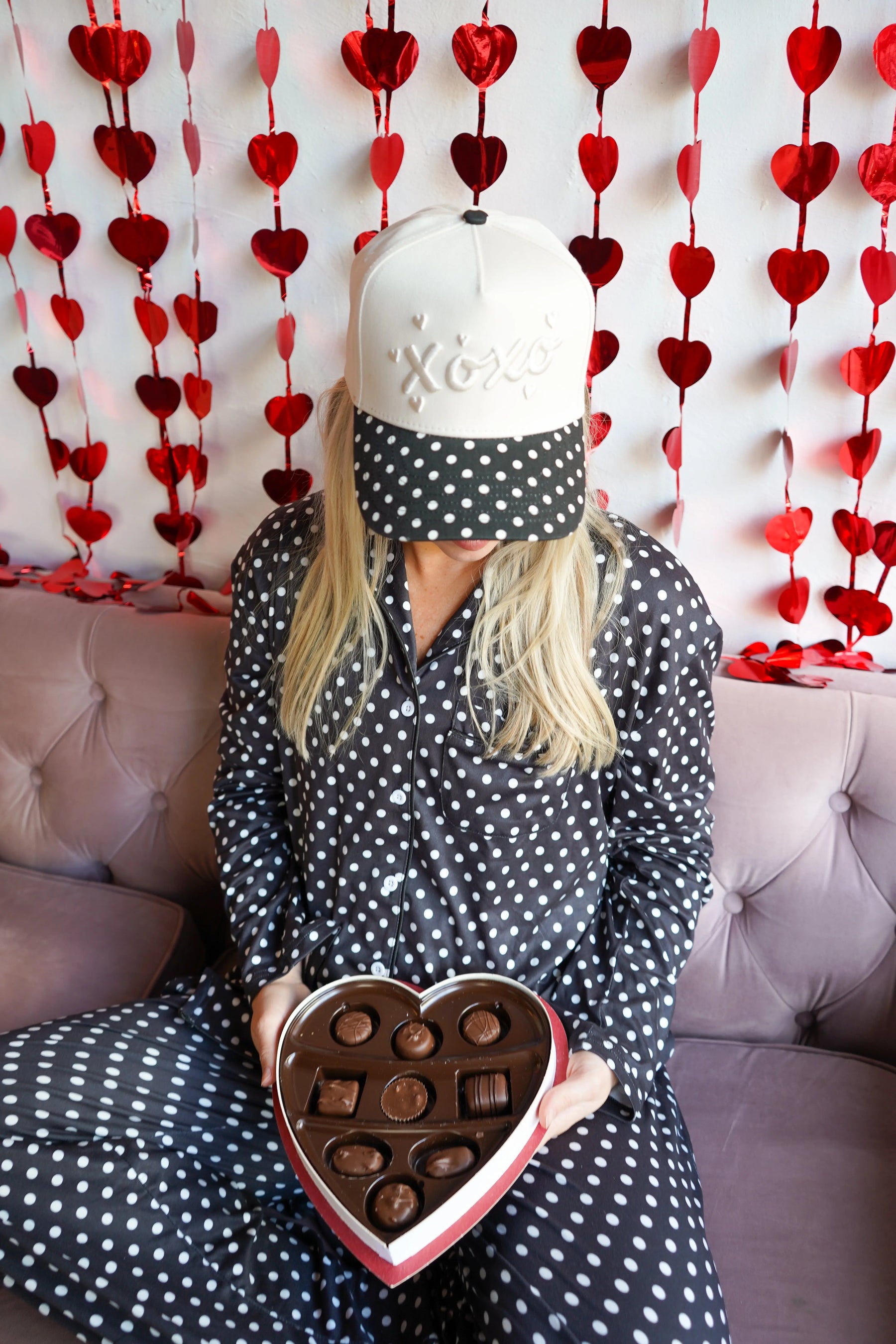 Black Polka Dot - Long Pajama Set KenzKustomz