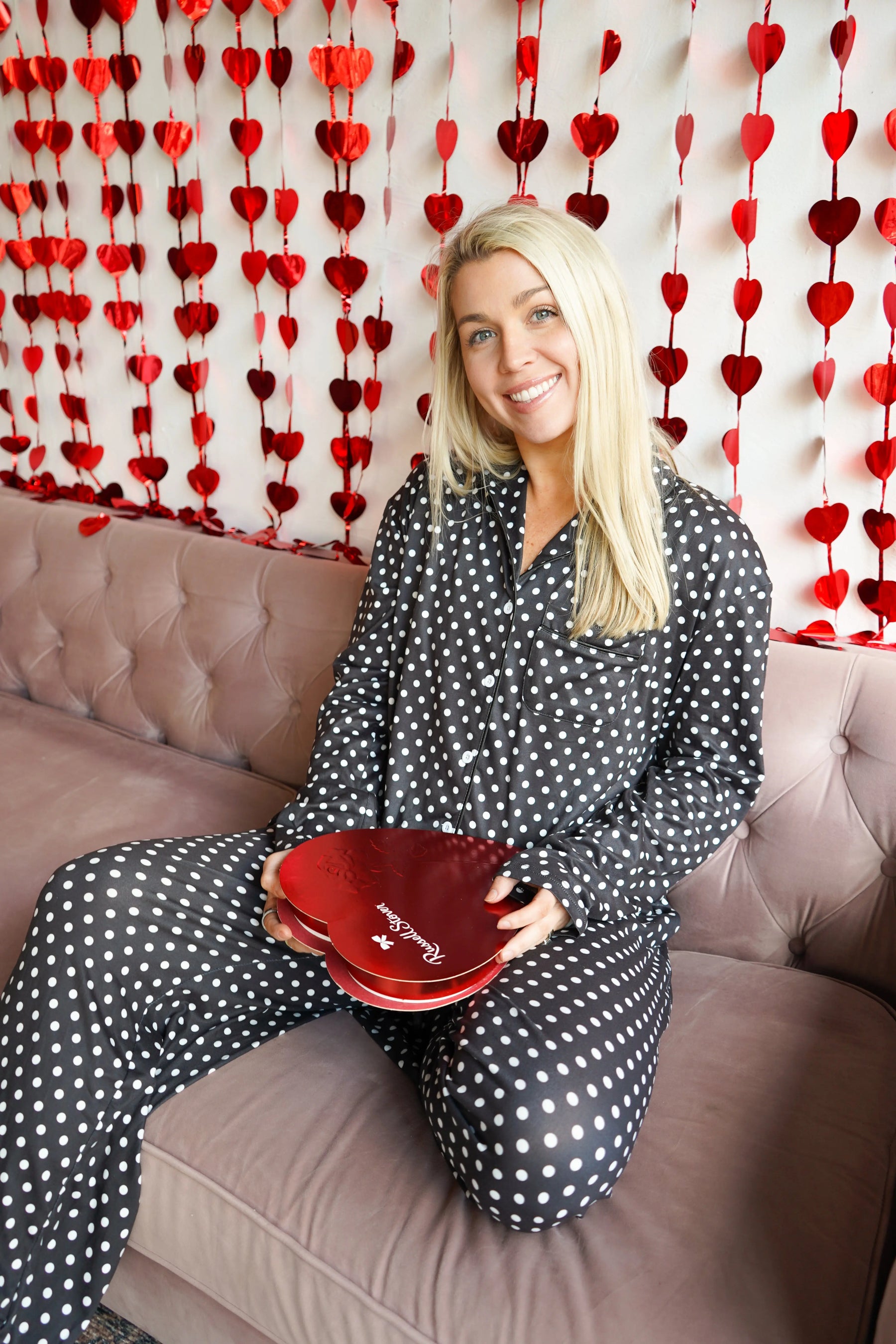 Black Polka Dot - Long Pajama Set KenzKustomz