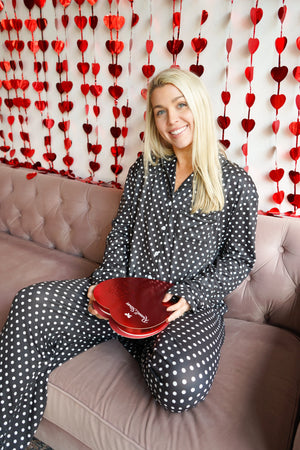 Black Polka Dot - Long Pajama Set KenzKustomz