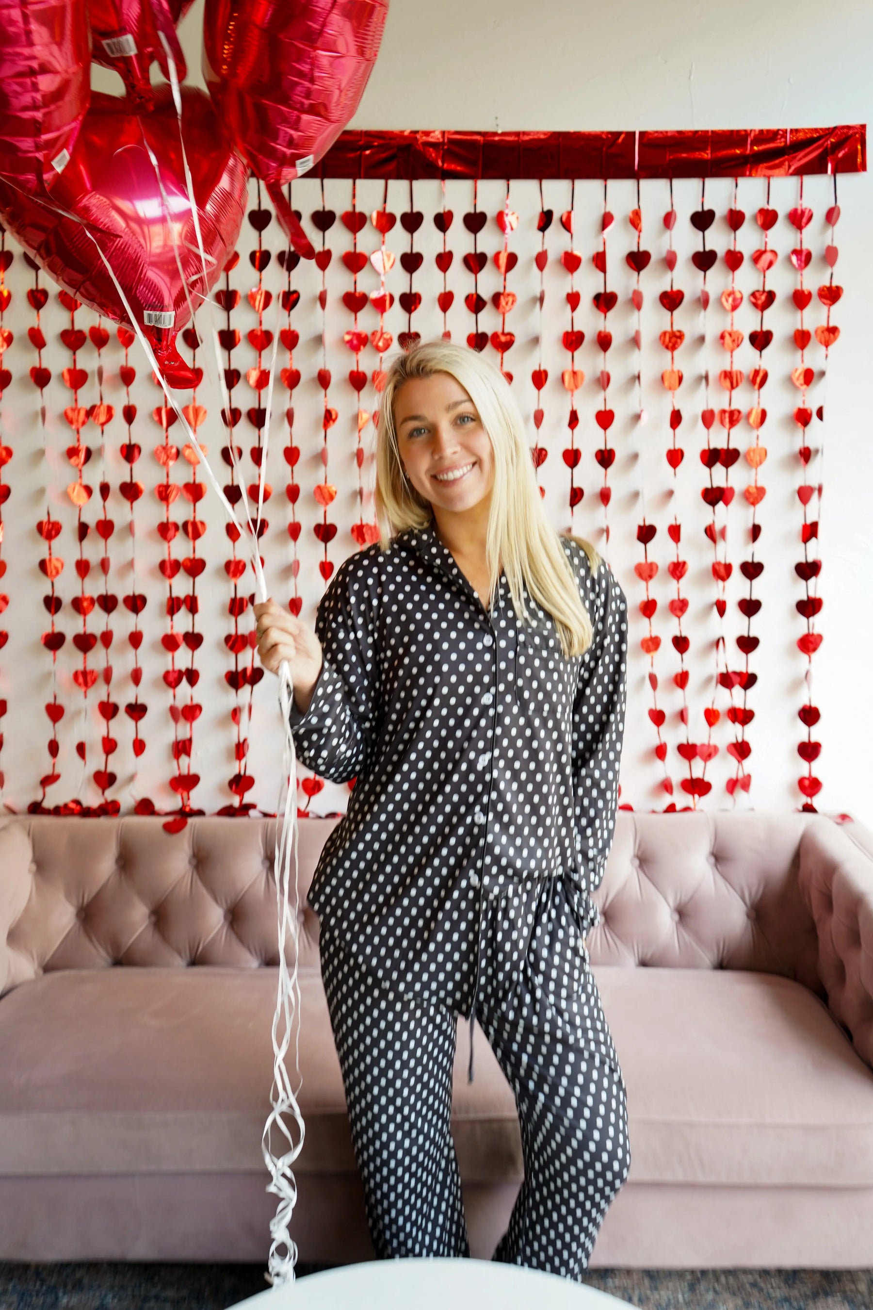 Black Polka Dot - Long Pajama Set KenzKustomz