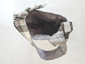 Black and White Buffalo Plaid Tote Bag – Handmade Farmhouse Shoulder Bag, Neutral Everyday Purse, Gingham Market Tote Maypop House Designs