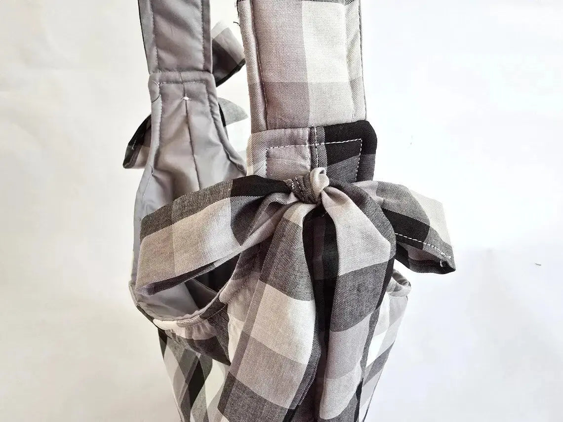 Black and White Buffalo Plaid Tote Bag – Handmade Farmhouse Shoulder Bag, Neutral Everyday Purse, Gingham Market Tote Maypop House Designs