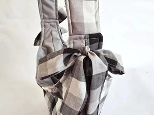 Black and White Buffalo Plaid Tote Bag – Handmade Farmhouse Shoulder Bag, Neutral Everyday Purse, Gingham Market Tote Maypop House Designs