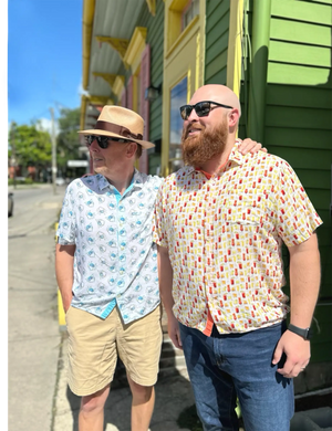 Blue Crabs Men's Festival Shirt by Nola Tawk, Southern lifestyle apparel detail photo 7