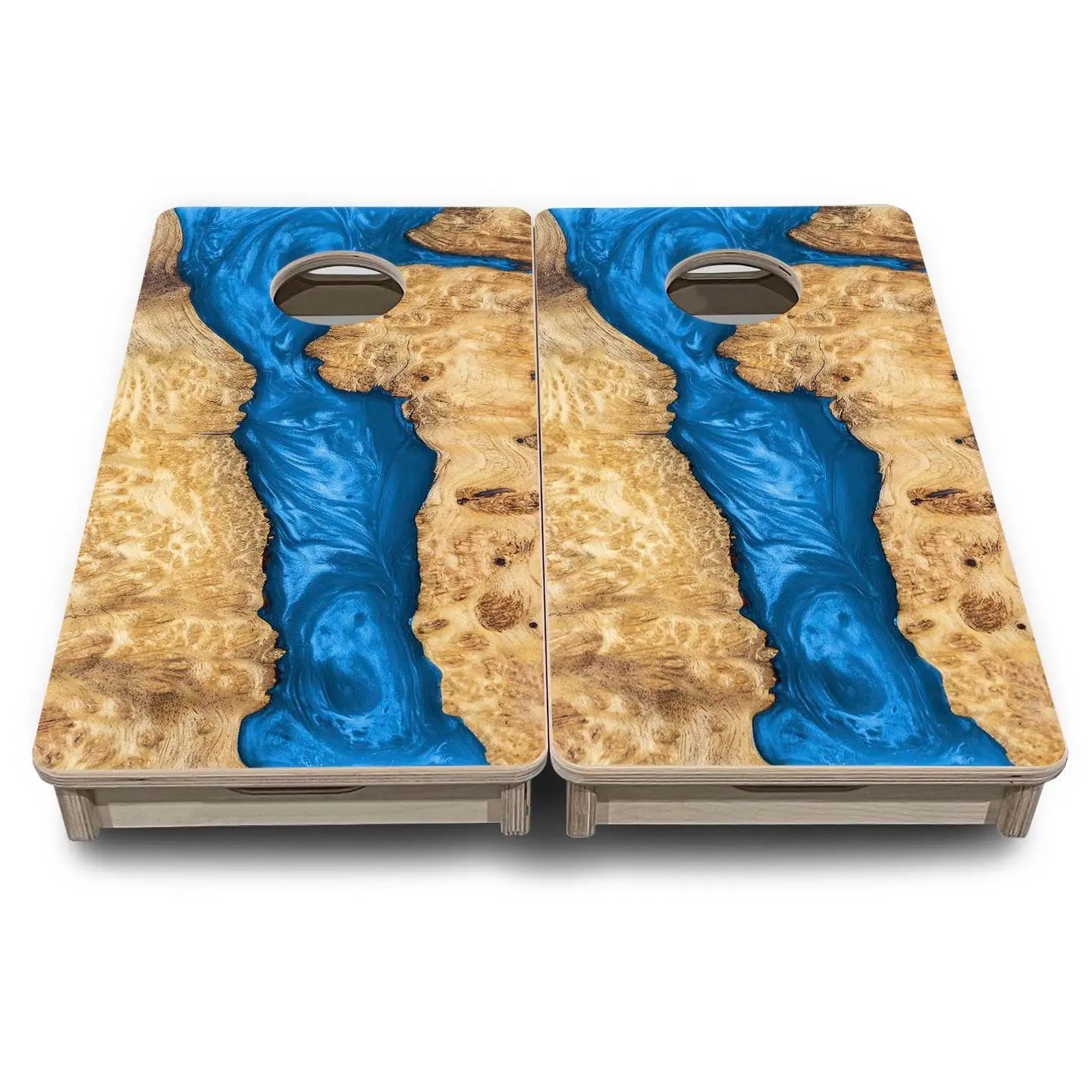 Blue Epoxy - Mini or Vacation Size Cornhole Boards by Cornhole Solutions, custom cornhole board detail photo 2
