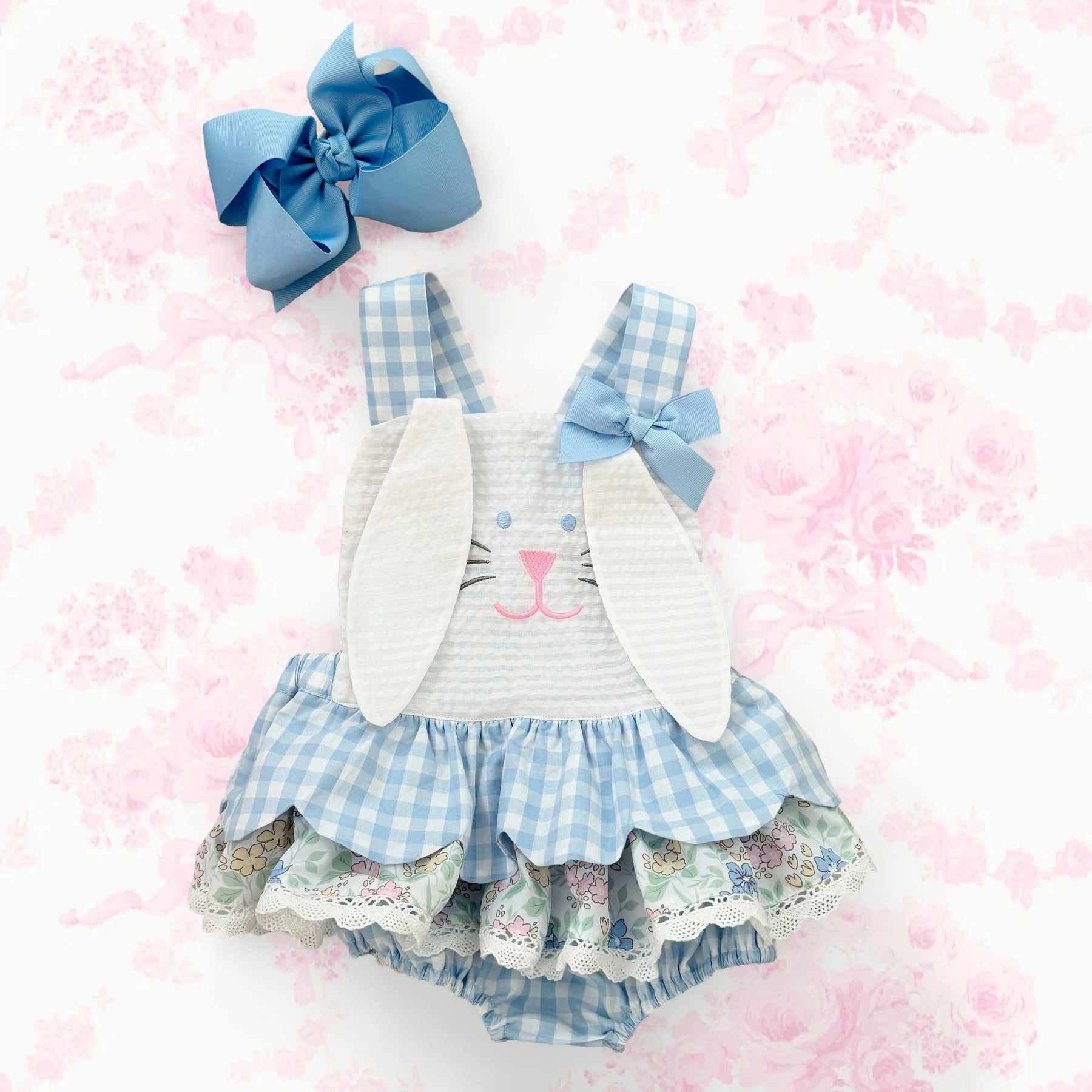 Blue Skirted Bunny Bubble Seven Lantern Lane