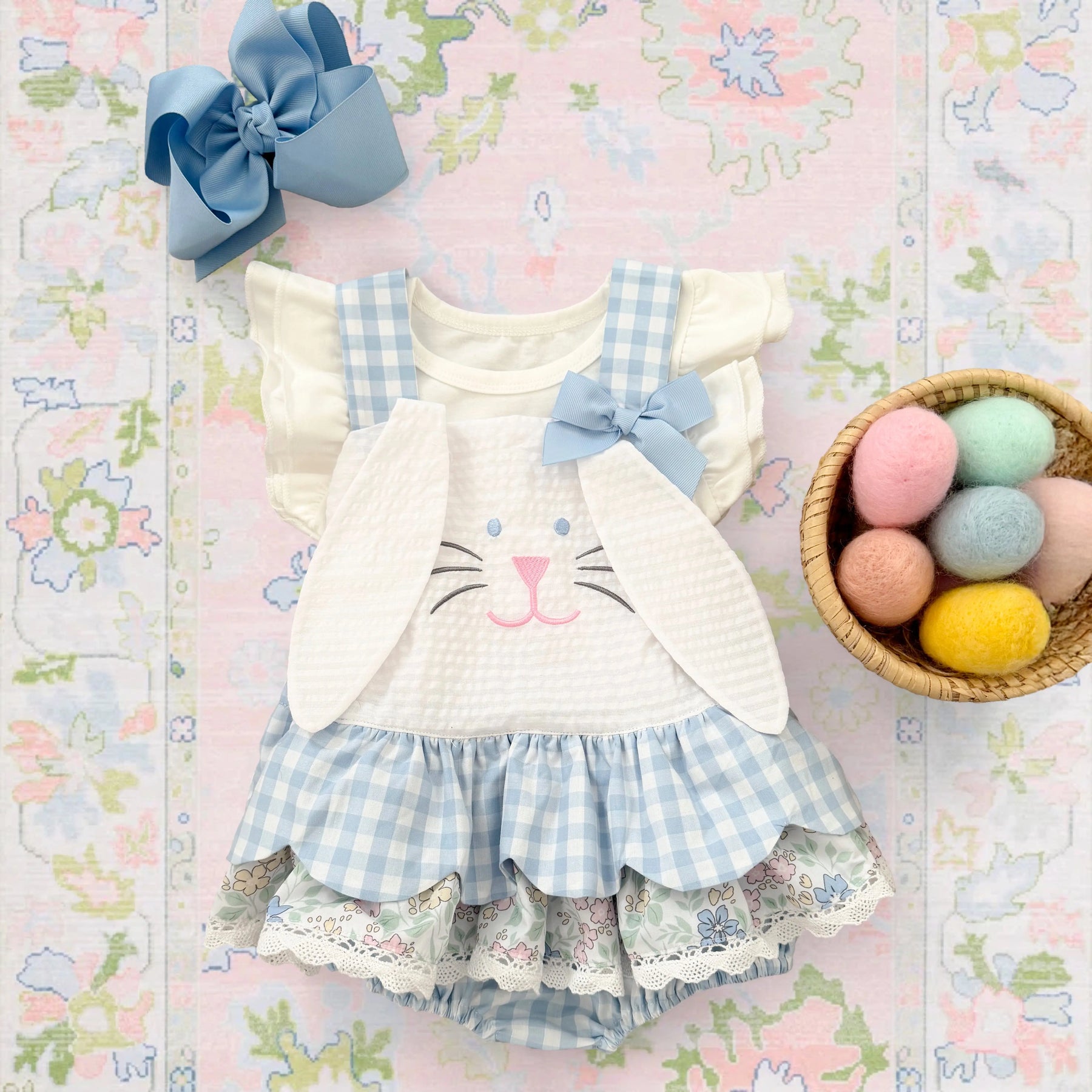 Blue Skirted Bunny Bubble Seven Lantern Lane