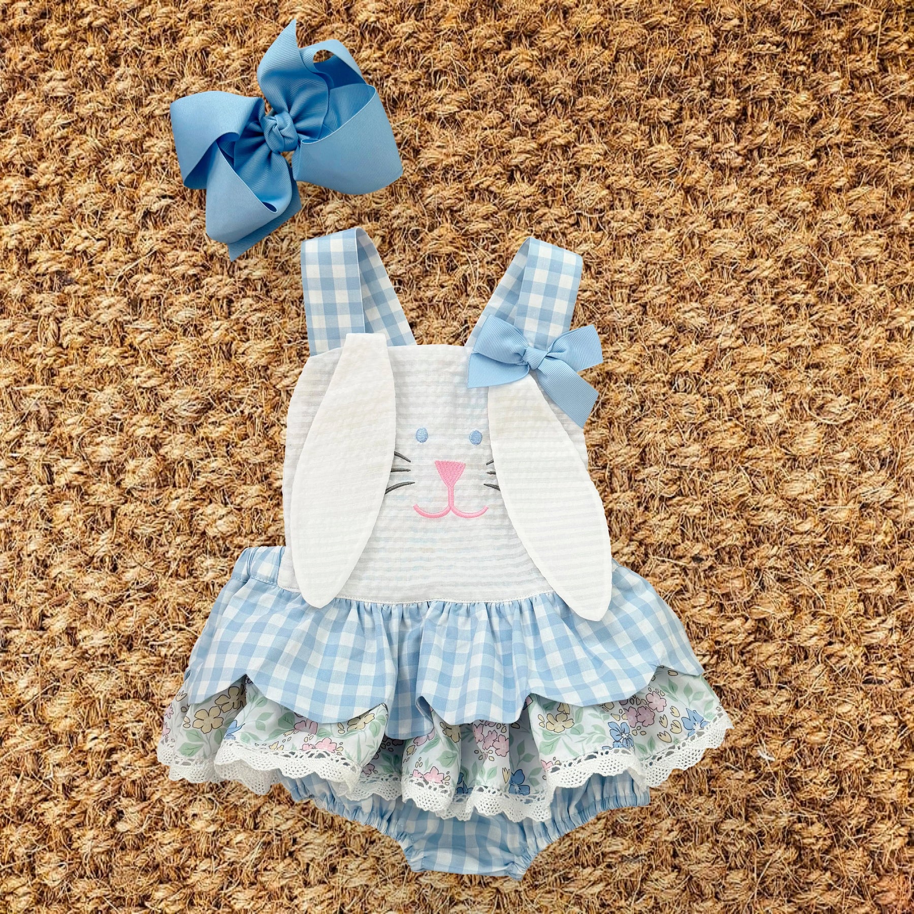 Blue Skirted Bunny Bubble Seven Lantern Lane