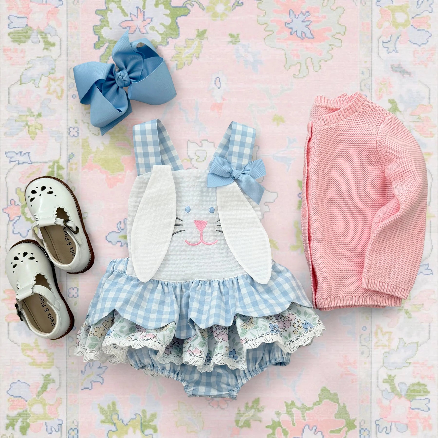 Blue Skirted Bunny Bubble Seven Lantern Lane