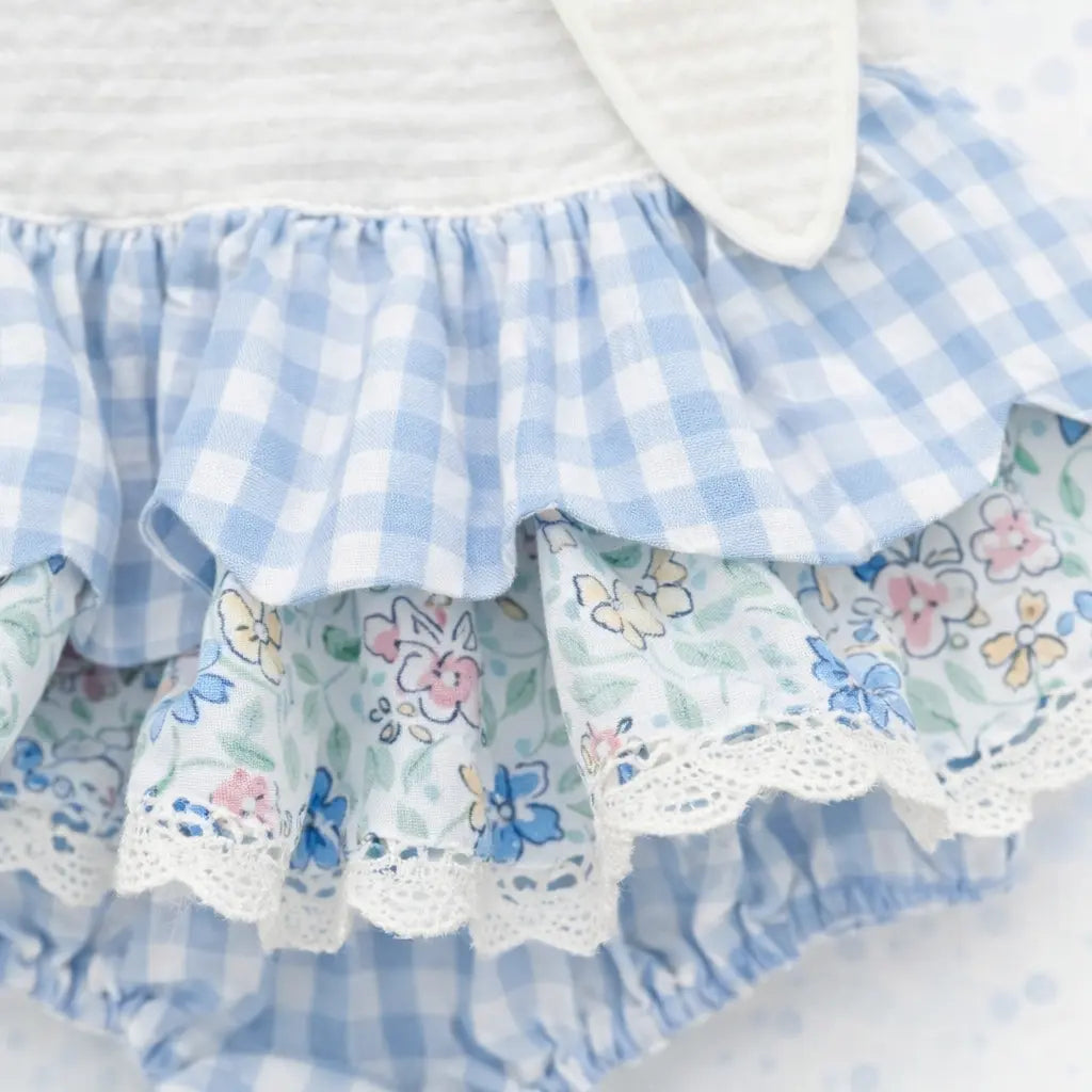 Blue Skirted Bunny Bubble Seven Lantern Lane