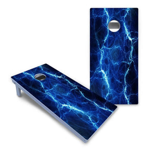 Blue & Green Lightning Cornhole Boards - All Weather Series Cornhole Solutions
