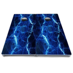 Blue & Green Lightning Cornhole Boards - All Weather Series Cornhole Solutions