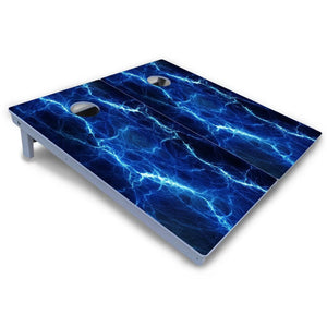 Blue & Green Lightning Cornhole Boards - All Weather Series Cornhole Solutions
