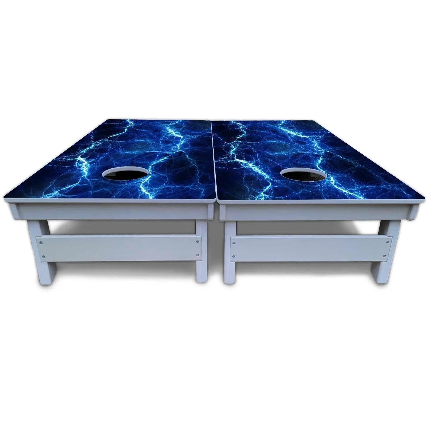 Blue & Green Lightning Cornhole Boards - All Weather Series Cornhole Solutions