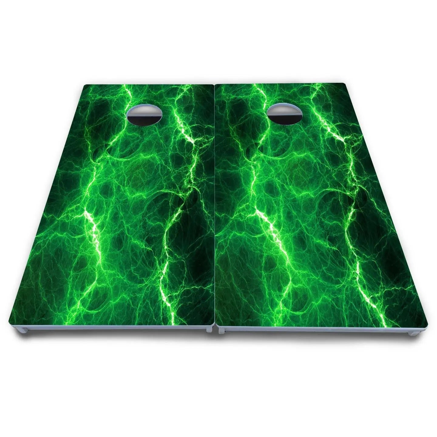 Blue & Green Lightning Cornhole Boards - All Weather Series Cornhole Solutions