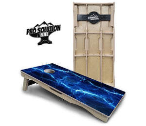 Blue & Green Lightning Cornhole Boards - Pro Solution Elite Series Cornhole Solutions