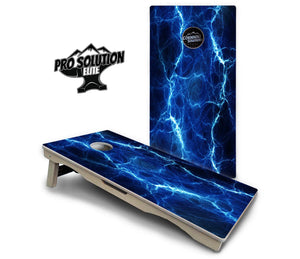 Blue & Green Lightning Cornhole Boards - Pro Solution Elite Series Cornhole Solutions