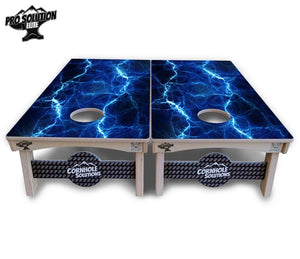 Blue & Green Lightning Cornhole Boards - Pro Solution Elite Series Cornhole Solutions