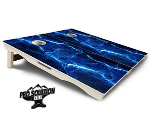 Blue & Green Lightning Cornhole Boards - Pro Solution Elite Series Cornhole Solutions