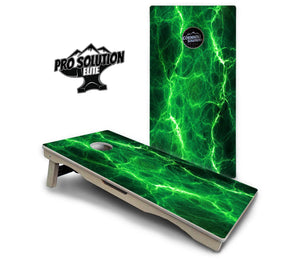 Blue & Green Lightning Cornhole Boards - Pro Solution Elite Series Cornhole Solutions